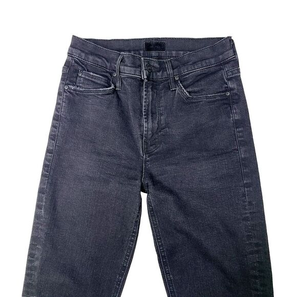 MOTHER The Mid Rise Dazzler Ankle Jeans 24 Black Not Guilty Stretch Pocket Denim - Picture 4 of 10